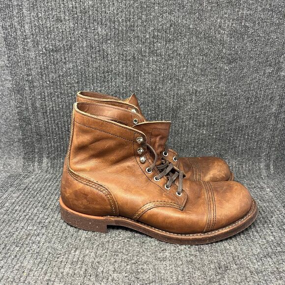 Red Wing Iron Ranger 8111 Boots Brown Amber Harness Leather Cap Toe Mens 9.5 D